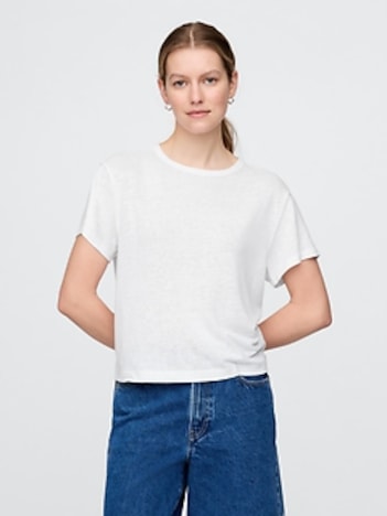 Linen-Blend T-Shirt