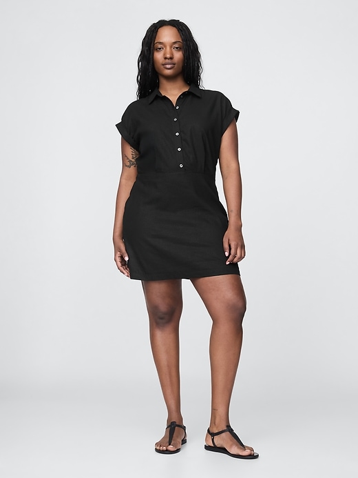 Image number 4 showing, Linen-Blend Shirtdress