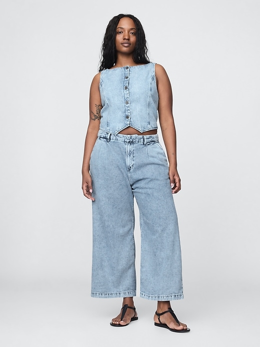 Image number 5 showing, 365 High Rise UltraSoft Denim Pleated Ankle Trousers