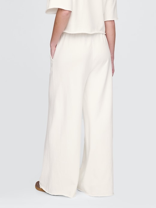 Image number 3 showing, French Terry Wide-Leg Rolled-Hem Sweatpants