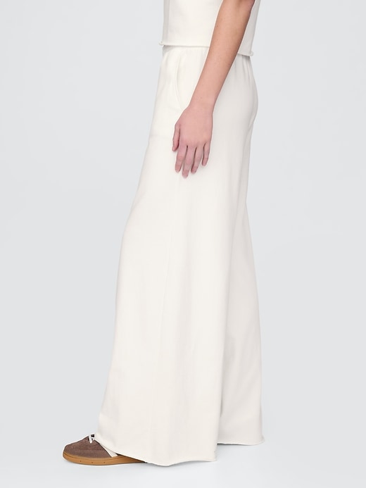 Image number 4 showing, French Terry Wide-Leg Rolled-Hem Sweatpants