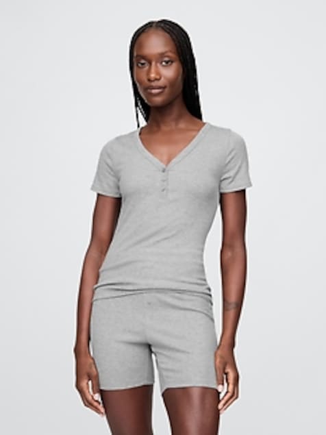 Mini Rib Henley PJ Top