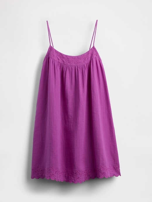 Image number 6 showing, Cotton Gauze Embroidered Swing Dress