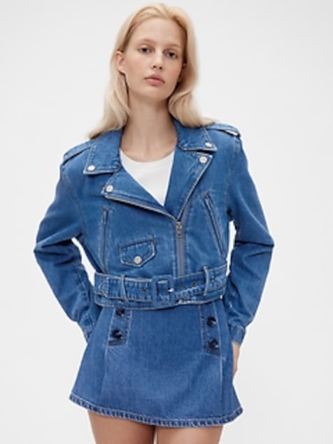 GapStudio Denim Crop Moto Jacket