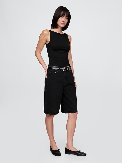 Image number 2 showing, CloseKnit Jersey Boatneck Crop Tank Top