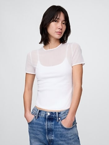 Mesh Cropped T-Shirt