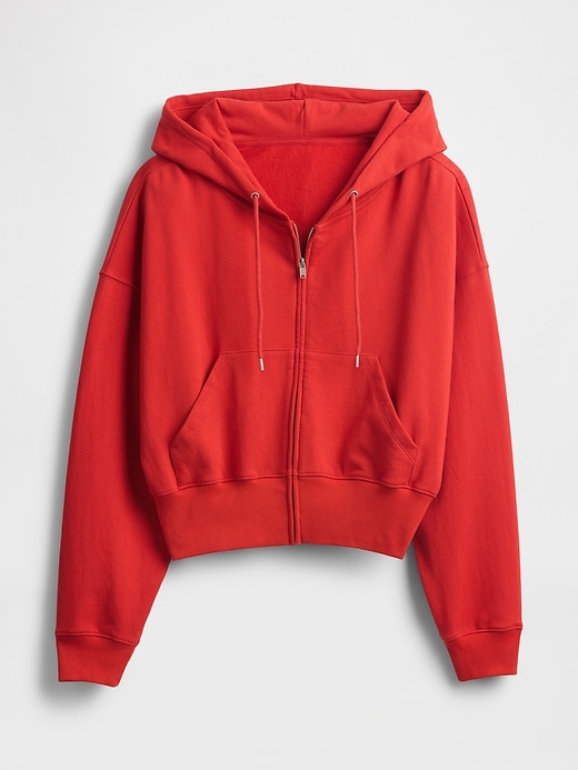 Image number 4 showing, French Terry Oversized Zip Wedge Hoodie