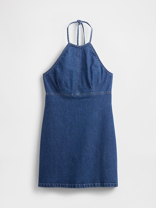 Image number 6 showing, Denim Halter Mini Dress