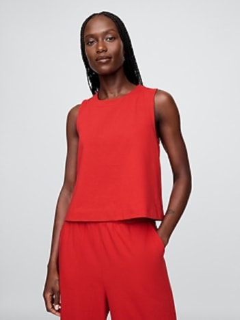 Heavyweight Organic Cotton Cropped Shell Tank Top