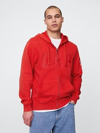 VintageSoft Gap Logo Zip Hoodie