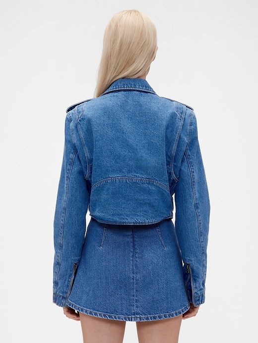 Image number 3 showing, GapStudio Denim Crop Moto Jacket