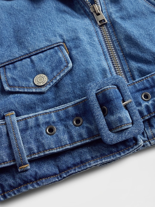 Image number 6 showing, GapStudio Denim Crop Moto Jacket