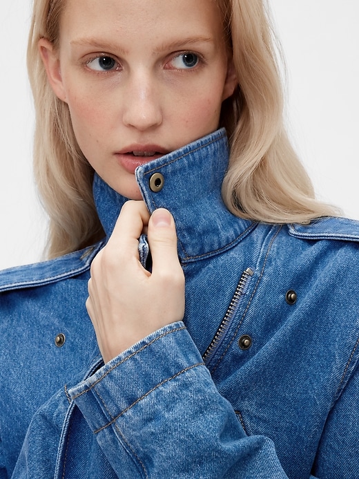Image number 5 showing, GapStudio Denim Crop Moto Jacket