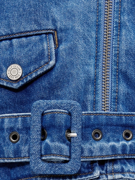 Image number 7 showing, GapStudio Denim Crop Moto Jacket