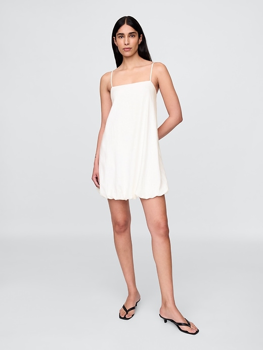 Image number 1 showing, Linen-Blend Bubble Mini Dress