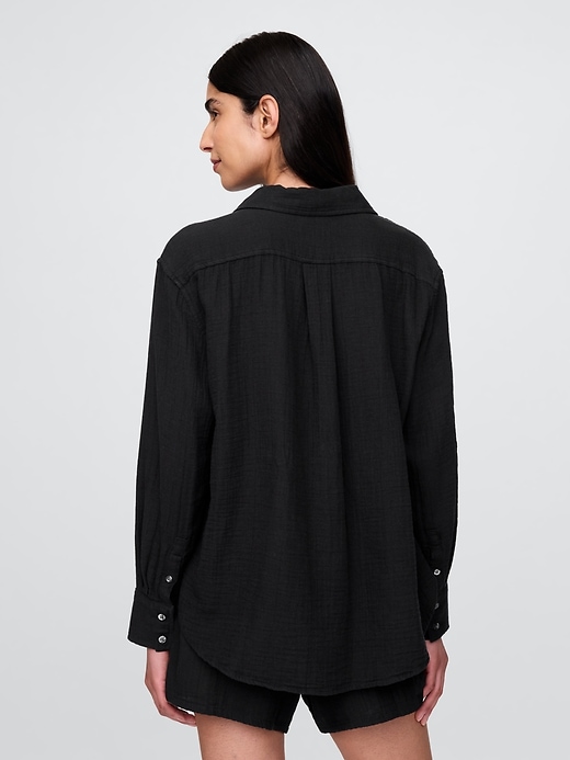 Image number 3 showing, Cotton Gauze Button-Down Shirt