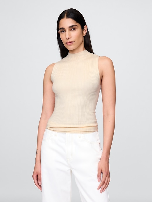 Image number 1 showing, Rib Mockneck Tank Top