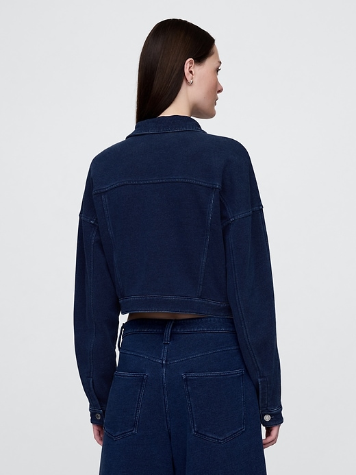 Image number 3 showing, French Terry Icon Denim Crop Jacket
