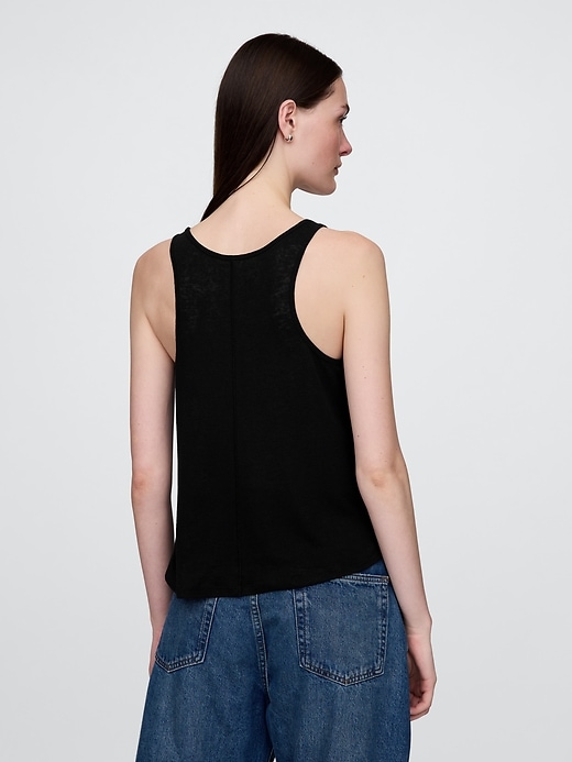 Image number 3 showing, Linen-Blend Racerback Tank Top