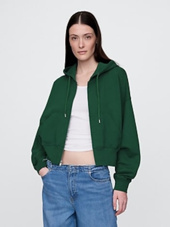 Heavyweight French Terry Oversized Zip Wedge Hoodie