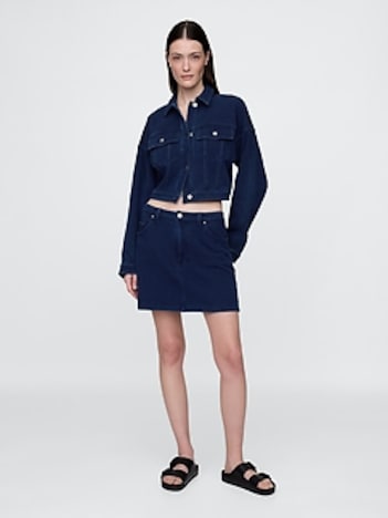 French Terry Denim Skirt