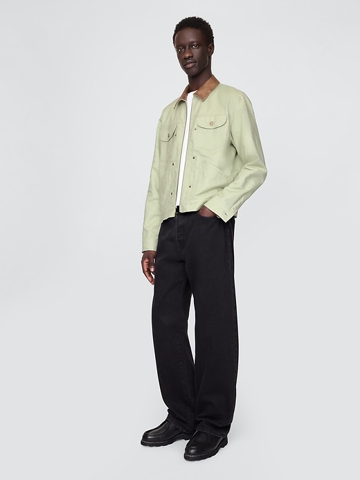 Image number 2 showing, Linen-Cotton Trucker Jacket