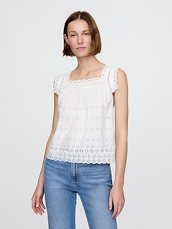 Gap × DÔEN Eyelet Top