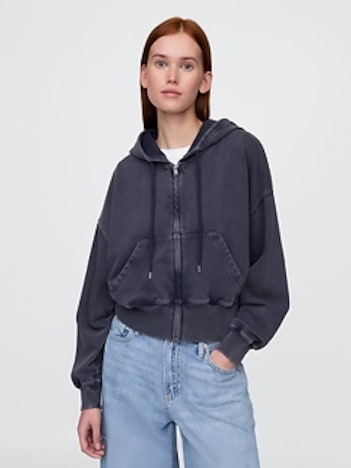 Heavyweight French Terry Oversized Zip Wedge Hoodie