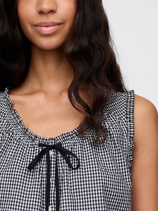 Image number 4 showing, Gap × DÔEN Gingham Crop Tank Top
