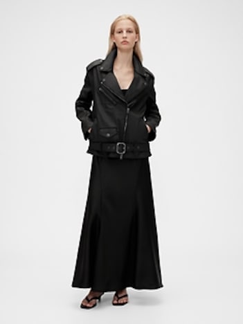 GapStudio Coated Denim Moto Jacket