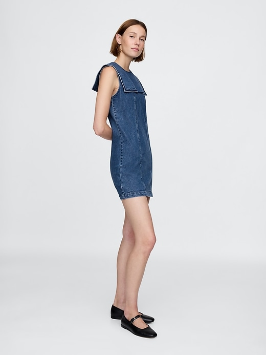 Image number 3 showing, Gap × DÔEN Denim Sailor Mini Dress