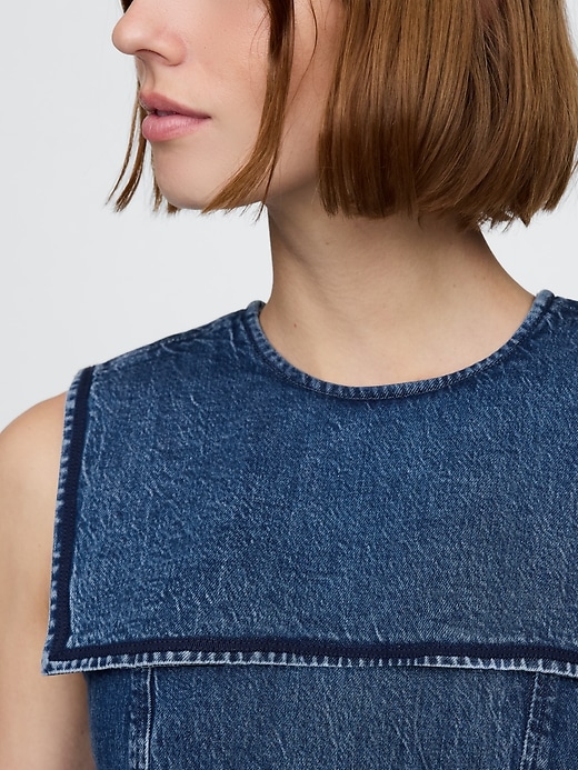 Image number 4 showing, Gap × DÔEN Denim Sailor Mini Dress