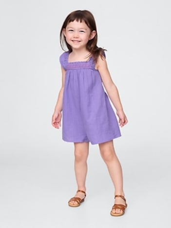 Baby & Toddler Crinkle Gauze Flutter-Sleeve Romper