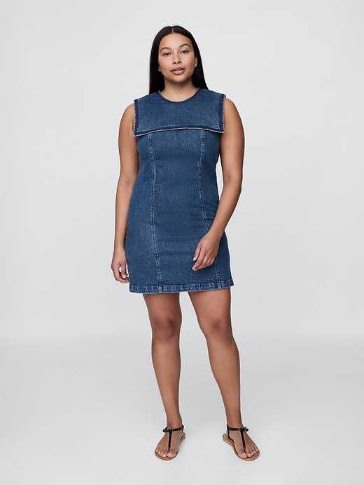 Image number 5 showing, Gap × DÔEN Denim Sailor Mini Dress