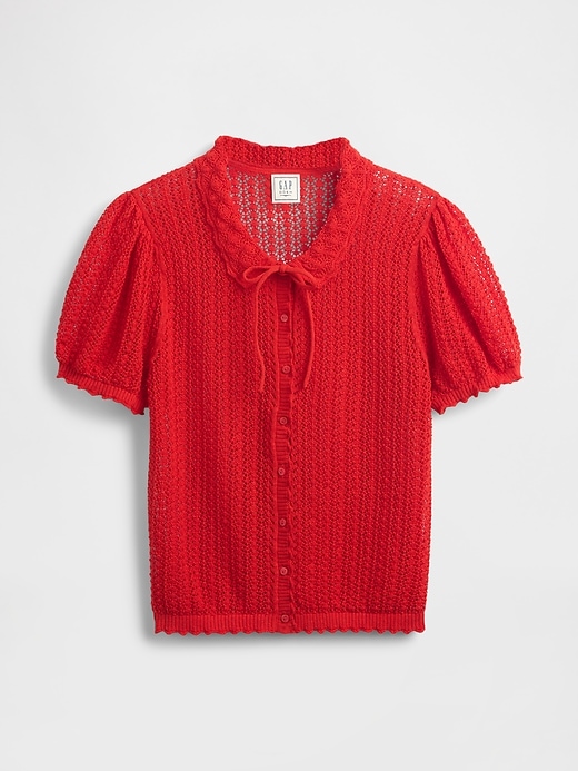 6 of 8 showing, with the color Red light of product Gap × DÔEN Linen-Blend Cardigan