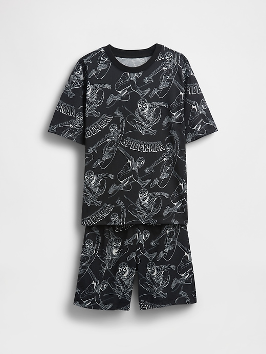 Image number 1 showing, Kids Marvel Recycled Spider-Man PJ Short Set