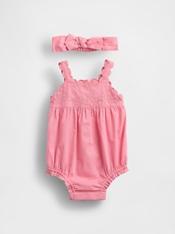 Baby Embroidered Bubble Shorty Set