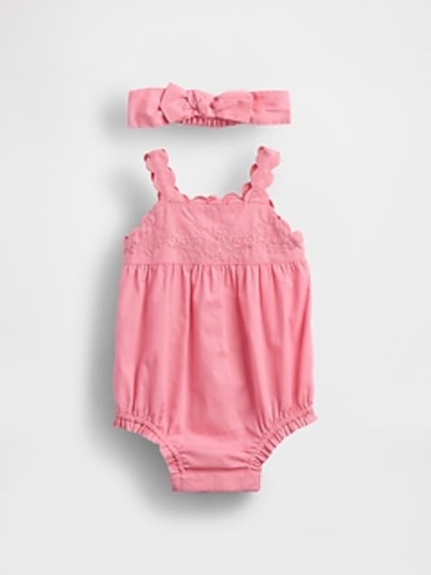 Baby Embroidered Bubble Shorty Set