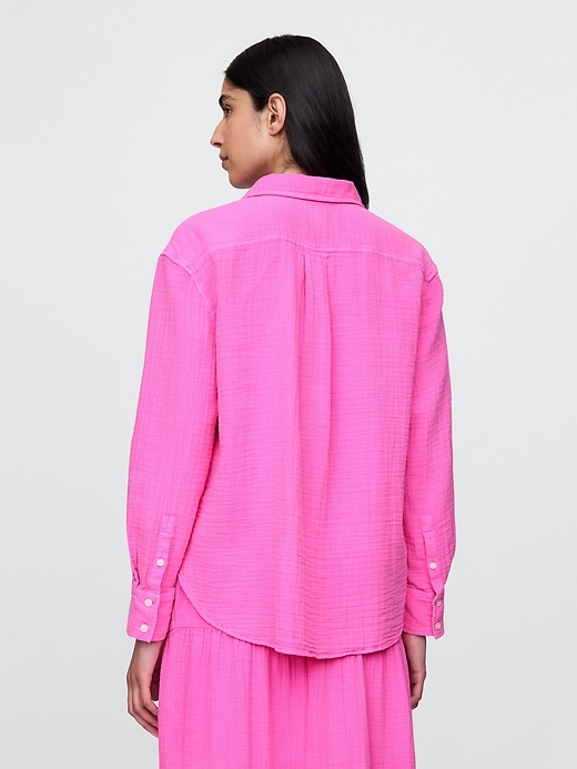 Image number 3 showing, Cotton Gauze Button-Down Shirt