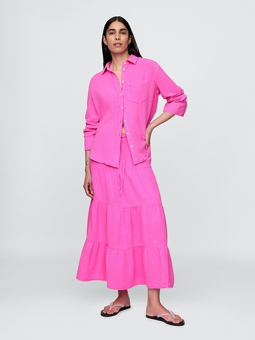 Image number 2 showing, Cotton Gauze Button-Down Shirt