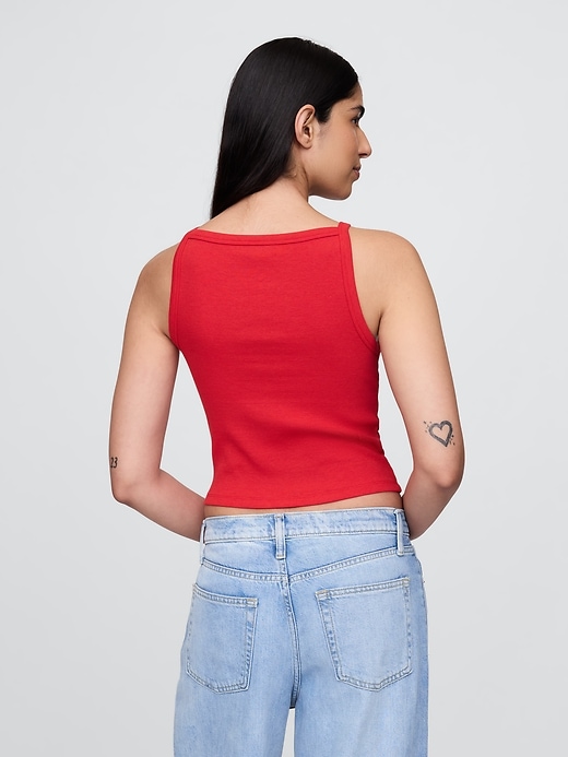 Image number 3 showing, Modern Apron-Neck Crop Tank Top