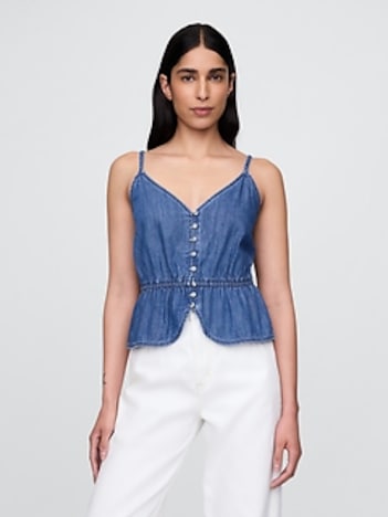 Denim Peplum Cami