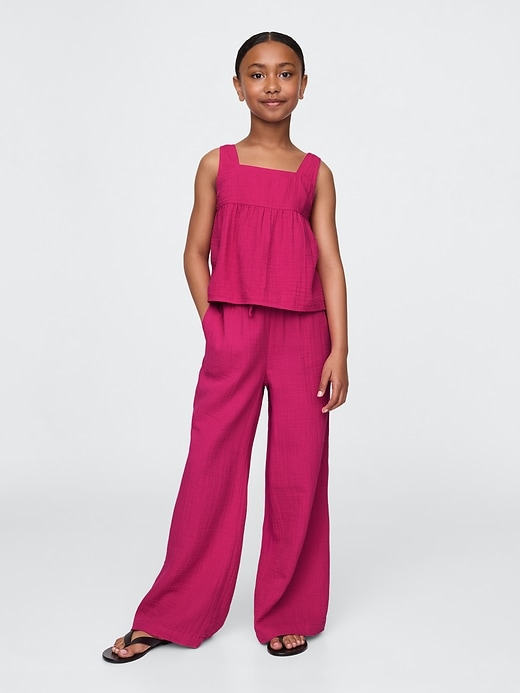 Image number 1 showing, Kids Crinkle Gauze Easy Wide-Leg Pants