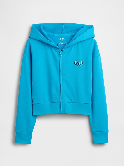 Image number 2 showing, Lilo & Stitch Kids French Terry Crop Zip Hoodie