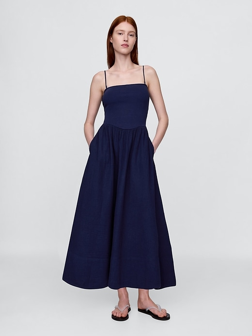 Image number 1 showing, Cotton Gauze Mixed Media Maxi Dress