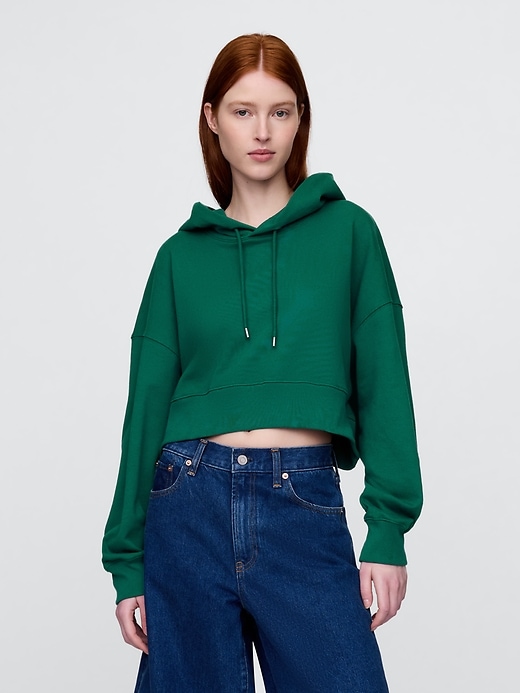 Image number 1 showing, French Terry Oversized Crop Hoodie