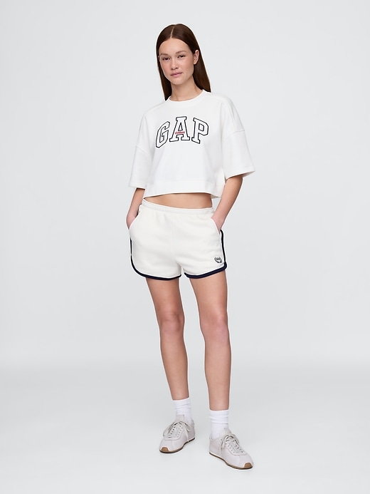 Image number 2 showing, VintageSoft Elbow-Sleeve Crop Sweatshirt