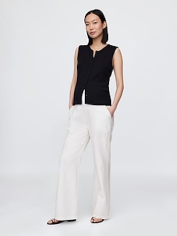 Maternity Full Panel Linen-Blend Pants
