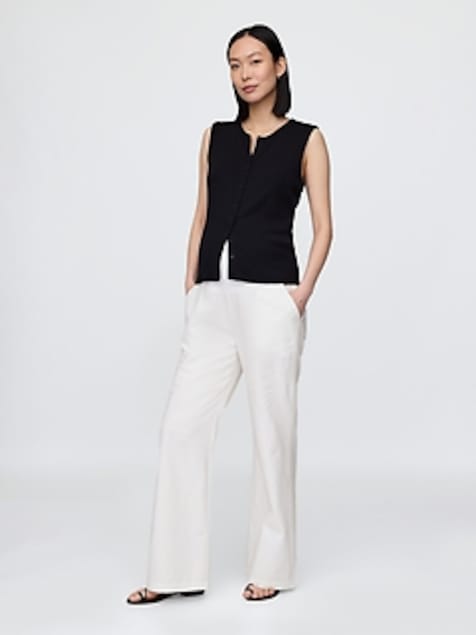 Maternity Full Panel Linen-Blend Pants