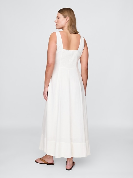 Image number 5 showing, Linen-Blend Square-Neck Maxi Dress